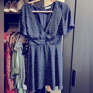 Bb Dakota Blue Polka Dot Dress